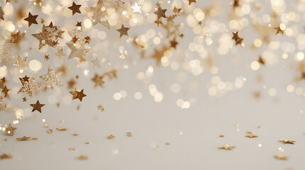 Falling Gold Stars Glitter Confetti Bokeh Background