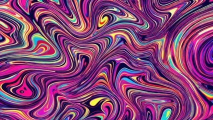 Vibrant Swirls of Color - A Psychedelic Abstract Artwork.