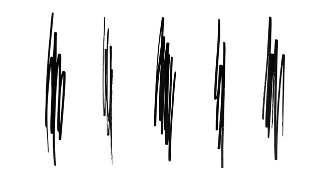 Abstract black ink splatters and strokes on