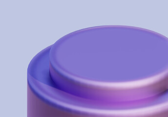 3d Render Podium product display or Empty room interior design square stage minimal scene, Display plinths. Stand purple violet color