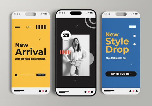 Fashion Story Post Template Set Layout