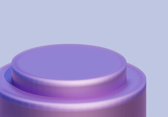 3d Render Podium product display or Empty room interior design square stage minimal scene, Display plinths. Stand purple violet color