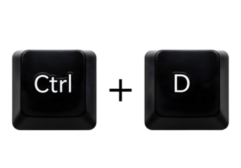 Ctrl d keyboard shortcut command isolated on transparent background