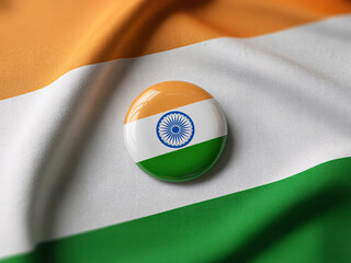 Celebrate Indian pride with this vibrant pin badge and flag, perfect for national events and patriotic displays of culture and heritage, a symbol of unity