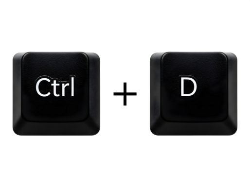 Ctrl d keyboard shortcut command isolated on transparent background