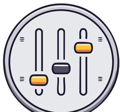 Modern digital equalizer interface with three adjustable sliders symbol