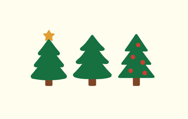 set of christmas trees