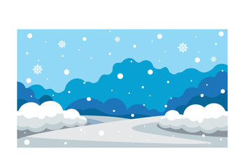 winter landscape with snow