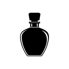 Classic perfume bottle silhouette vector icon