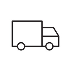 Delivery Truck Line Icon – Minimal Transport Vehicle Outline Design