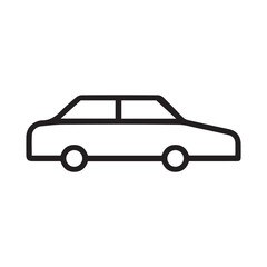 Minimal Car Outline Icon – Simple Vehicle Line Illustration
