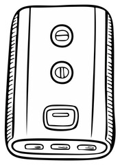 Obraz premium Stylized illustration of a portable power bank with buttons and ports