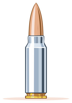 Illustration of Single Ammunition Cartridge Bullet Shell