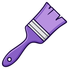 Vibrant purple cartoon paint brush tool for creative arts and home improvement projects