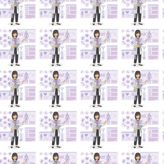 Future Health & Biotech icons pattern illustration
