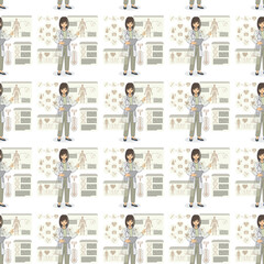 Future Health & Biotech icons pattern illustration
