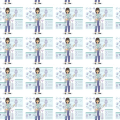 Future Health & Biotech icons pattern illustration
