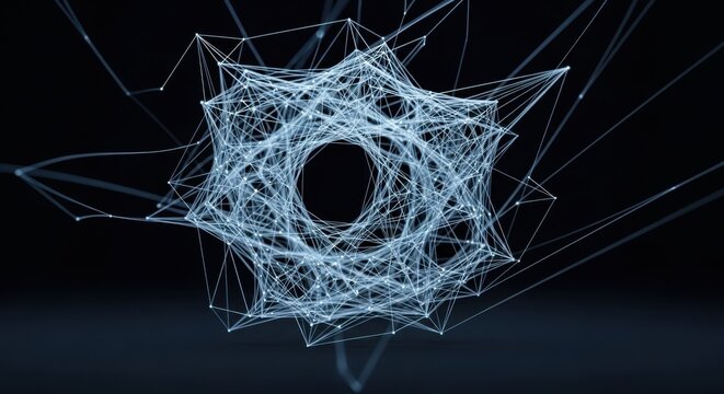 Complex interconnected structure resembling a neural web
