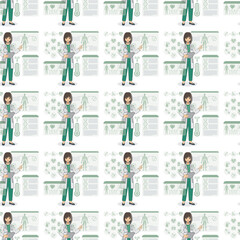 Future Health & Biotech icons pattern illustration
