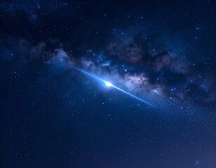 Fototapeta premium A stunning dark blue night sky filled with the Milky Way and a bright celestial body