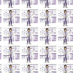Future Health & Biotech icons pattern illustration
