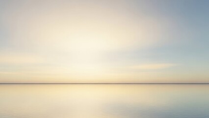 Serene Horizon Over Calm Reflective Ocean Surface
