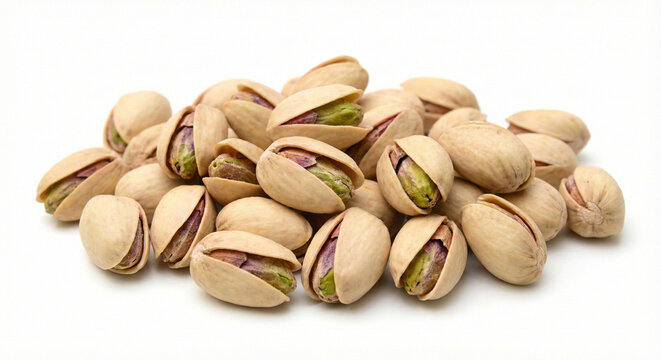 pistachio nuts on white background