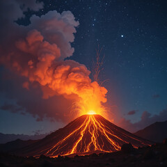 Fototapeta premium volcano in the night