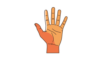 Obraz premium An illustration of an open human hand with fingers spread, palm facing forward, on a white background.