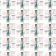 Future Health & Biotech icons pattern illustration
