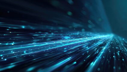 Dynamic, abstract display of streaming light trails, focused on a diagonal perspective