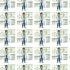 Future Health & Biotech icons pattern illustration
