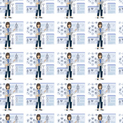 Future Health & Biotech icons pattern illustration
