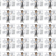 Future Health & Biotech icons pattern illustration
