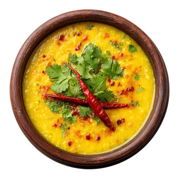 Tadka wali dal. Indian dish made of toor dal and other legumes, in which spices and seasonings are previously fried