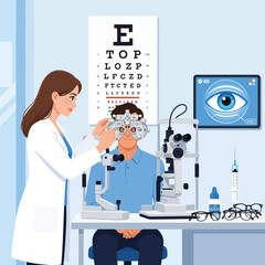 A doctor in a medical lab is conducting scientific research using a microscope on a patient's health analysis