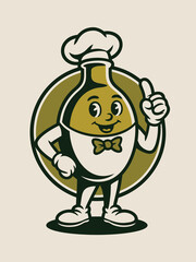 Red wine bottle and green beer bottle object with hand holding a glass, isolated on a blank background