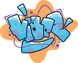 vibes word graffiti text font sticker illustration	
