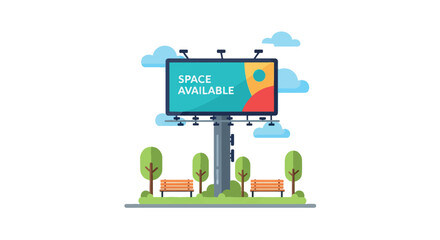 Fototapeta premium A flat illustration of a large outdoor billboard displaying 