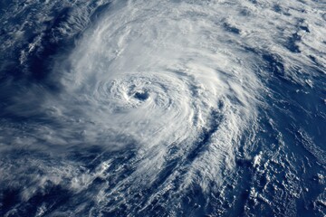 Powerful Hurricane Swirling Over Ocean: Satellite View