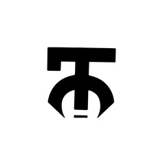 Abstract monogram icon, modern typography logo mark, vector sign branding element