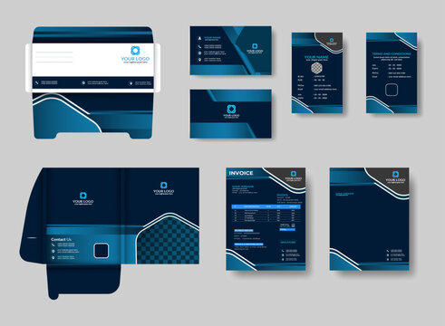 Corporate business stationery pack template - Powered by Adobe