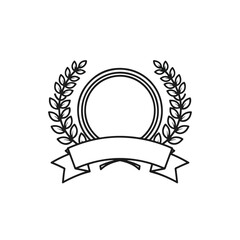 Elegant Emblem with Laurel Wreath and Banner - Award or Recognition Design Element