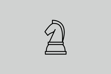 chess illustration in line style design. Vector illustration.	