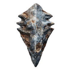 A rock with a pointed tip and a large, curved base