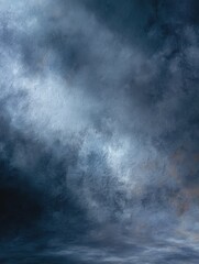 Fototapeta premium Dramatic Sky: An overcast sky, rendered with rich textures and dynamic gradients, dominates the scene, reflecting a sense of foreboding or impending change.