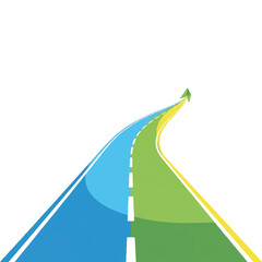 Abstract Road with Upward Arrow Symbolizing Growth and Progress