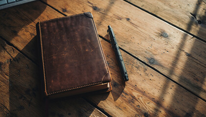 Leather Journal and Tactical Pen