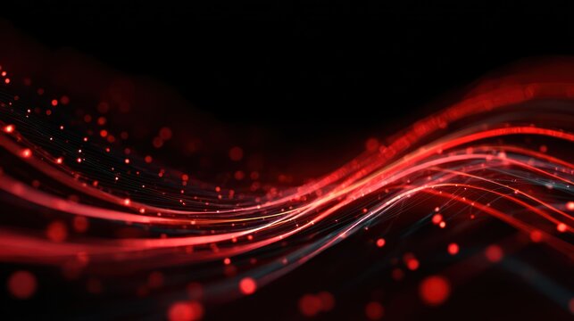 Futuristic Abstract Red Lines Indicating High-Speed Connection