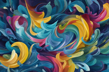 an abstract swirling pattern of vibrant colorful brushstrokes resembling flowing water or fabric